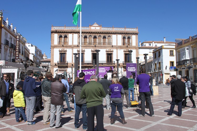 Pinchazo de Podemos en su mitin de Ronda