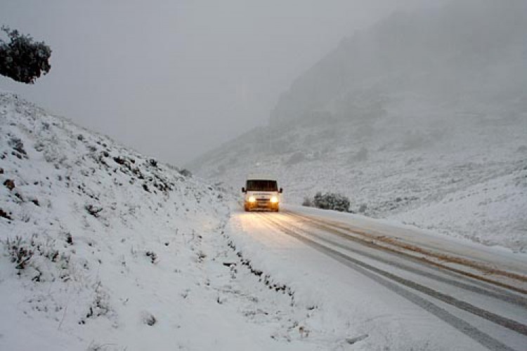 Intensa nevada en varios puntos de la comarca
