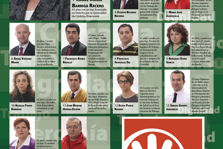 Lista del Partido Andalucista para las Elecciones 2011
