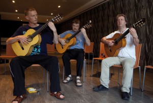 Un grupo de alumnos, durante las clases.