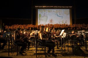 Momento del concierto en la plaza de toros.