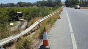 El accidente se ha producido a la altura de Cártama.Foto Gregorio Torres.