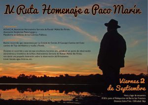 Cartel “IV Ruta Homenaje Paco Marín”.