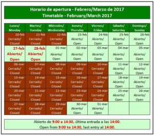 Agenda de visitas publicada por el facebook oficial de Acinipo.