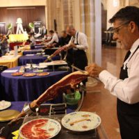 Cortadores de jamón en una edición anterior de este prestigioso concurso.