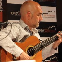 El artista Paco Seco en el reciente Festival de Guitarra de Ronda.