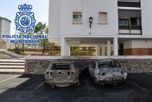 Dos coches resultaron calcinados.