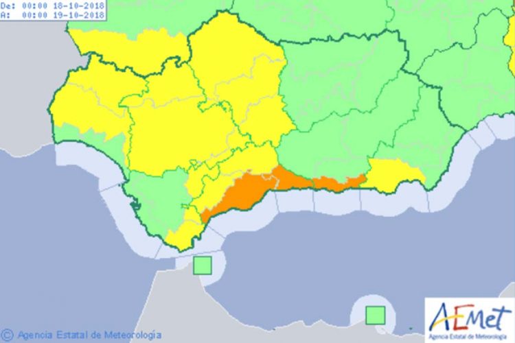 La Serranía de Ronda entra otra vez este jueves en alerta amarilla en previsión de intensas lluvias
