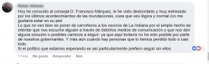 Parte de la conversación mantenida por uno de los vecinos presentes realizada en "Eres de Ronda sí..."