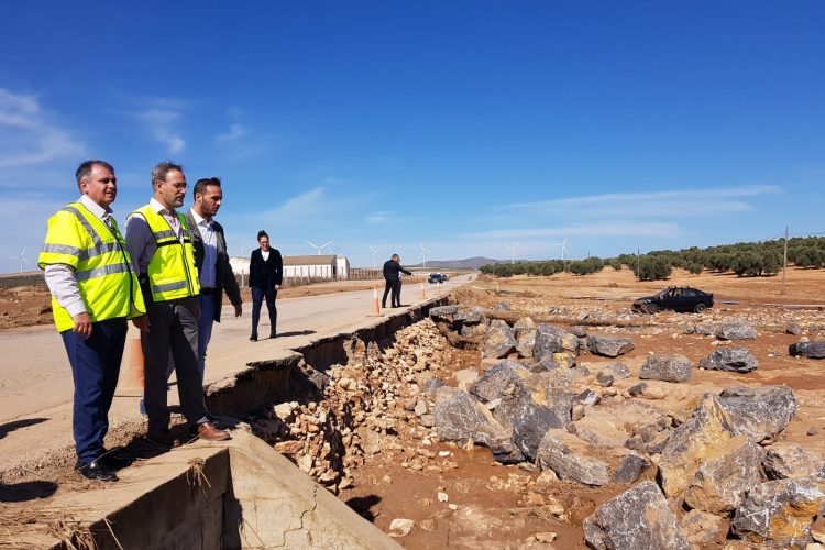 La Junta cifra en cerca de nueve millones de euros los daños provocados por el temporal en carreteras de Málaga