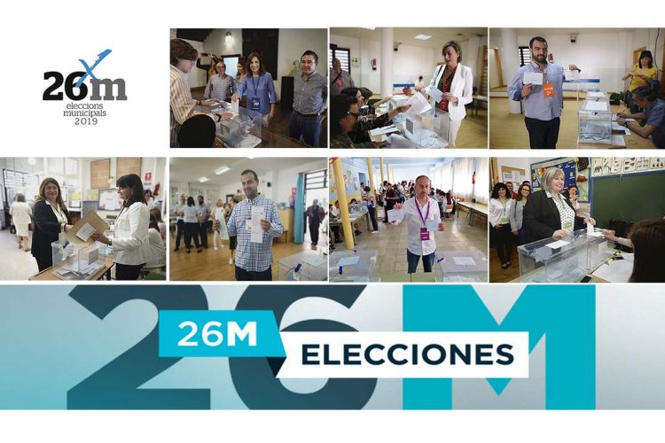 Los candidatos a la Alcaldía de Ronda votan en el inicio de la jornada electoral del 26M. La participación sube 2,32 puntos hasta el 30,35% en el avance de las 14.00 horas