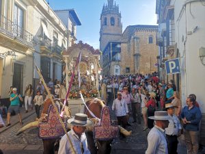 Momento del inicio del camino de la Hermandad del Rocío de Ronda.