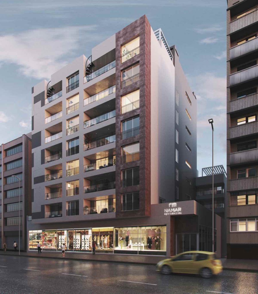 Namar Residencial es un edificio residencial en el centro de Málaga con 48 viviendas y áticos de obra nueva