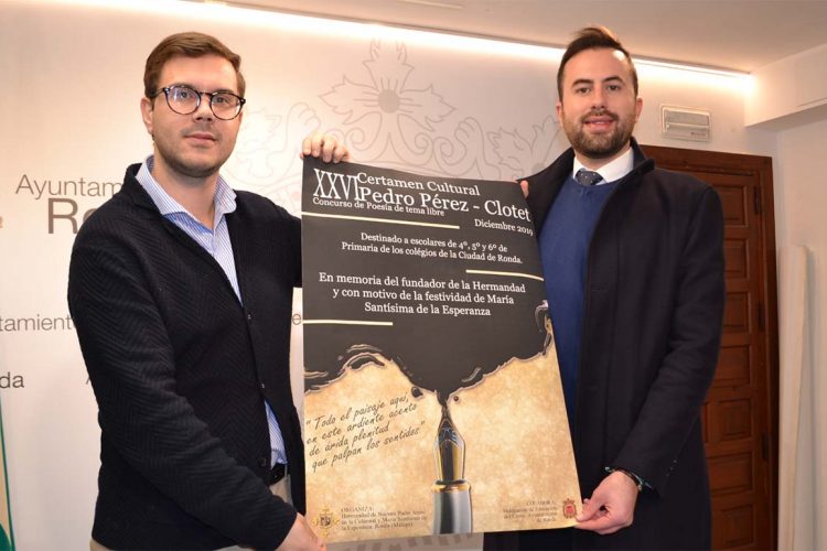 Cultura y la Hermandad de La Columna presentan  la XXVI edición del Certamen de Poesía Pedro Pérez-Clotet