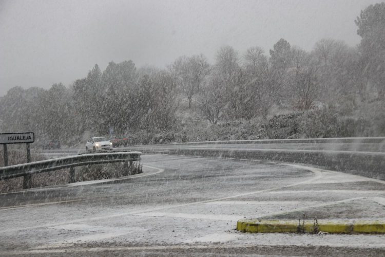 La borrasca Gloria deja nieve en Ronda y la Serranía