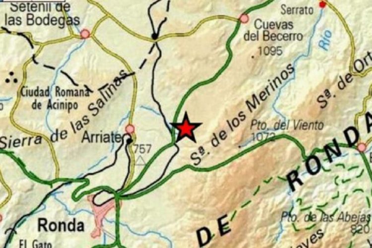 Un terremoto de magnitud 3,4 con epicentro en Arriate se ha dejado sentir en diferentes municipios de la Serranía de Ronda