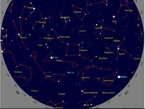  Mapa estelar con la localización del evento celeste.