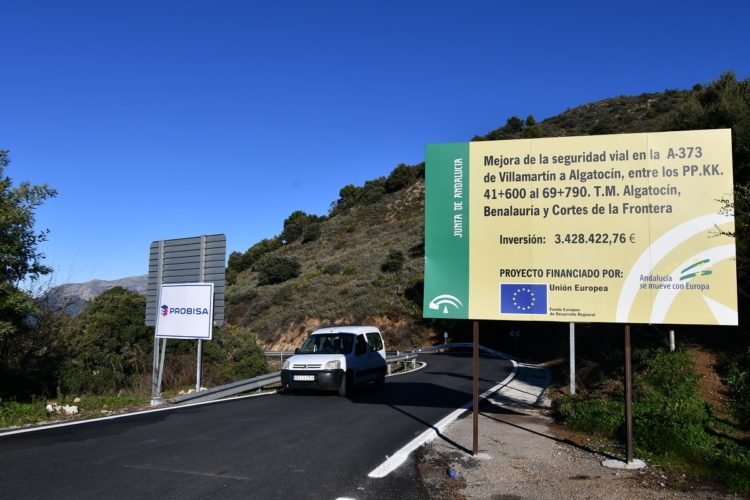 Finalizan las mejoras de la A-373 dentro del término municipal de Algatocín