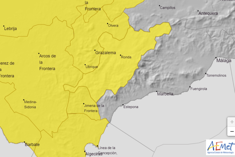 La Serranía permanecerá este lunes en alerta amarilla en previsión de fuertes lluvias que vendrán acompañadas de tormentas