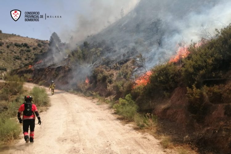 Efectivos del Infoca y bomberos logran estabilizar el nuevo incendio declarado en Serrato