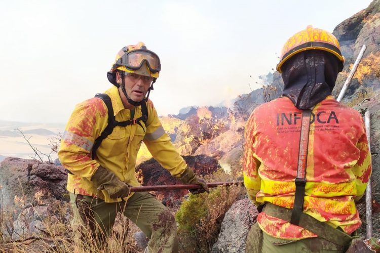 Continúan los trabajos en los incendios forestales de Jubrique y Cañete La Real