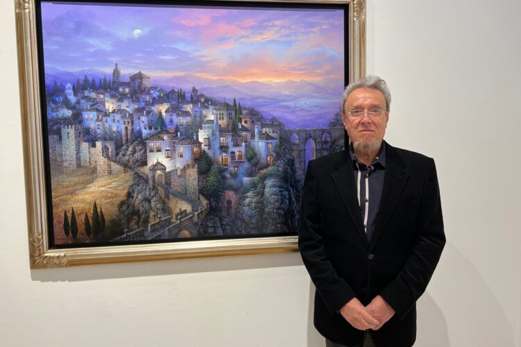 El pintor rondeño Luis Romero regresa a su tierra con sus paisajes de ensueño