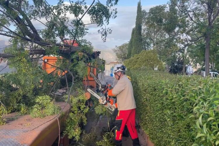 El temporal de lluvia y viento deja más de 40 litros de agua y numerosas incidencias