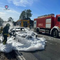 Un turismo provoca retenciones en la A-397 Ronda-San Pedro tras salir ardiendo mientras circulaba