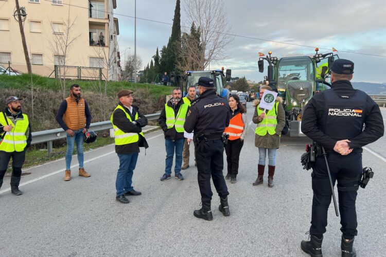 Decenas de tractores de agricultores y ganaderos cortan este martes los accesos a Ronda