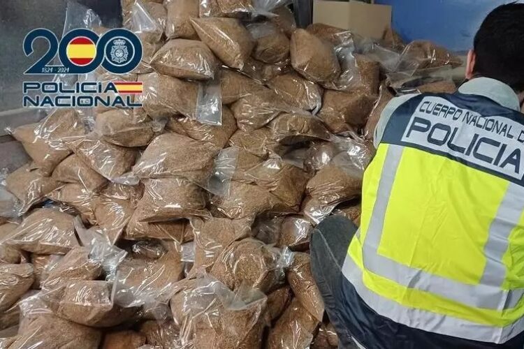 Intervienen más de media tonelada de tabaco de contrabando en una nave de Ronda