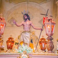 La lluvia impide la salida del Cristo Resucitado y Nuestra Señora de Loreto