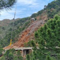 La Junta realizará este mes micro voladuras de rocas en la carretera A-397 Ronda-San Pedro para estabilizar la ladera desprendida