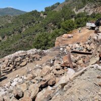 La Junta inicia la reconstrucción del tablero dañado por el desprendimiento en la carretera A-397 Ronda-San Pedro