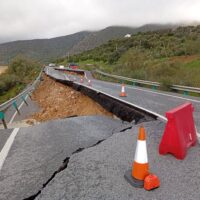 El temporal mantiene cortadas siete carreteras de la Serranía de Ronda